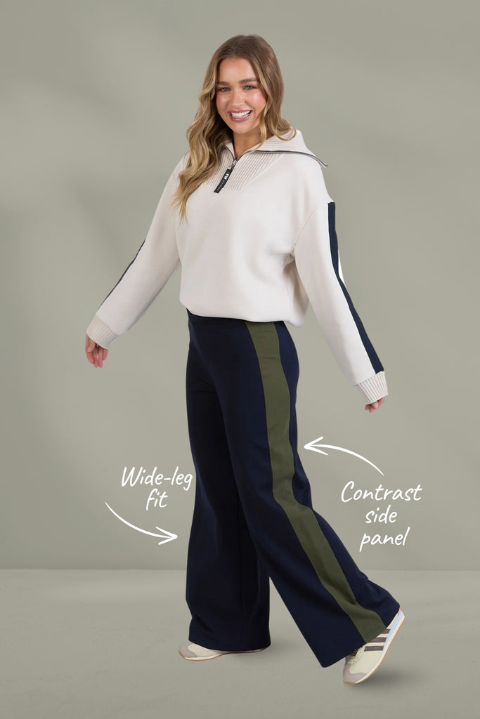 Foxwood Juno Pants Navy With Green From BoxHill