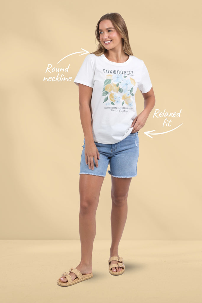 Foxwood Limoncello Tee Vintage White From BoxHill