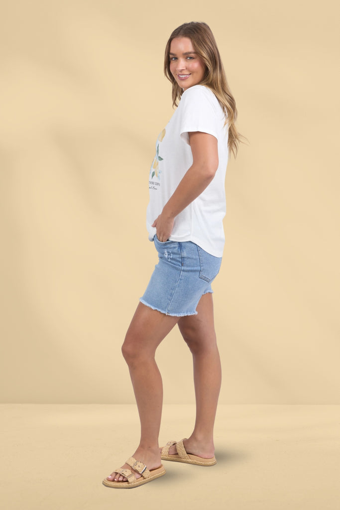 Foxwood Limoncello Tee Vintage White From BoxHill