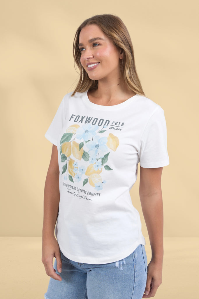 Foxwood Limoncello Tee Vintage White From BoxHill