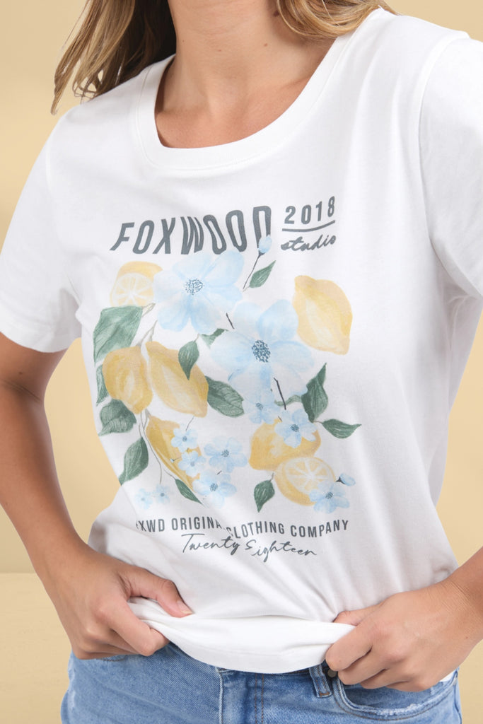 Foxwood Limoncello Tee Vintage White From BoxHill