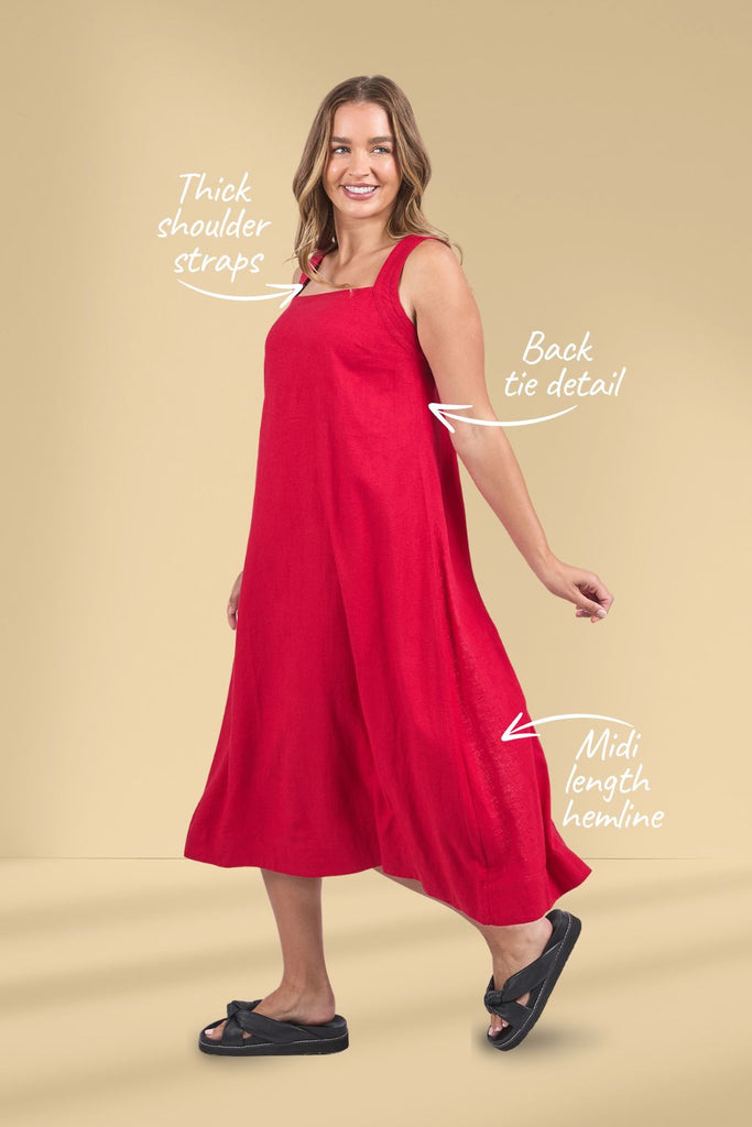 Foxwood Lourdes Dress Crimson From BoxHill