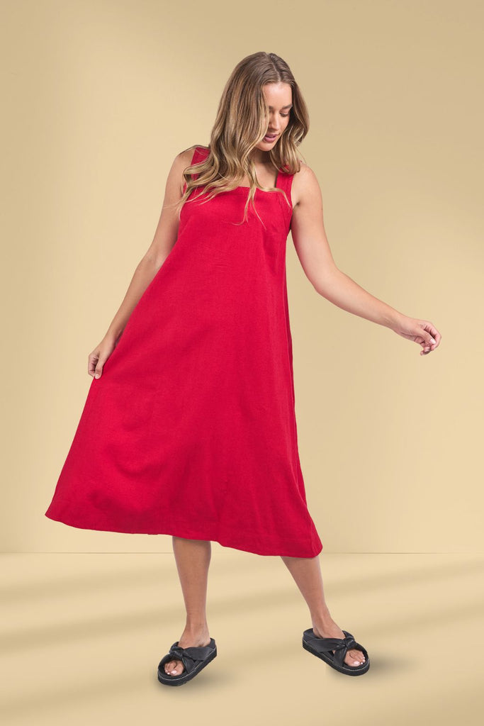 Foxwood Lourdes Dress Crimson From BoxHill