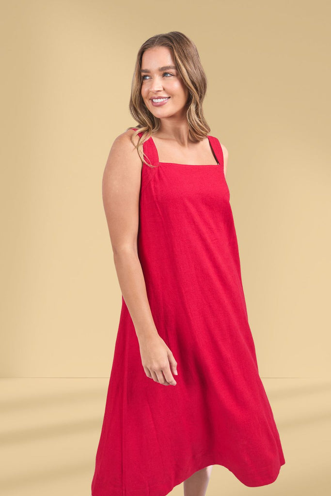 Foxwood Lourdes Dress Crimson From BoxHill