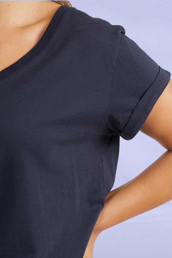 Foxwood Manly Vee Tee Black From BoxHill