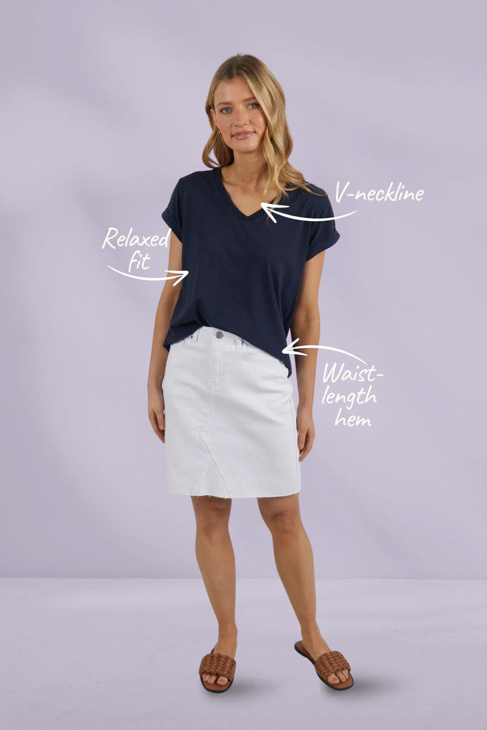 Foxwood Manly Vee Tee Navy From BoxHill