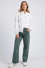 Foxwood Marlow Blouse Egret From BoxHill