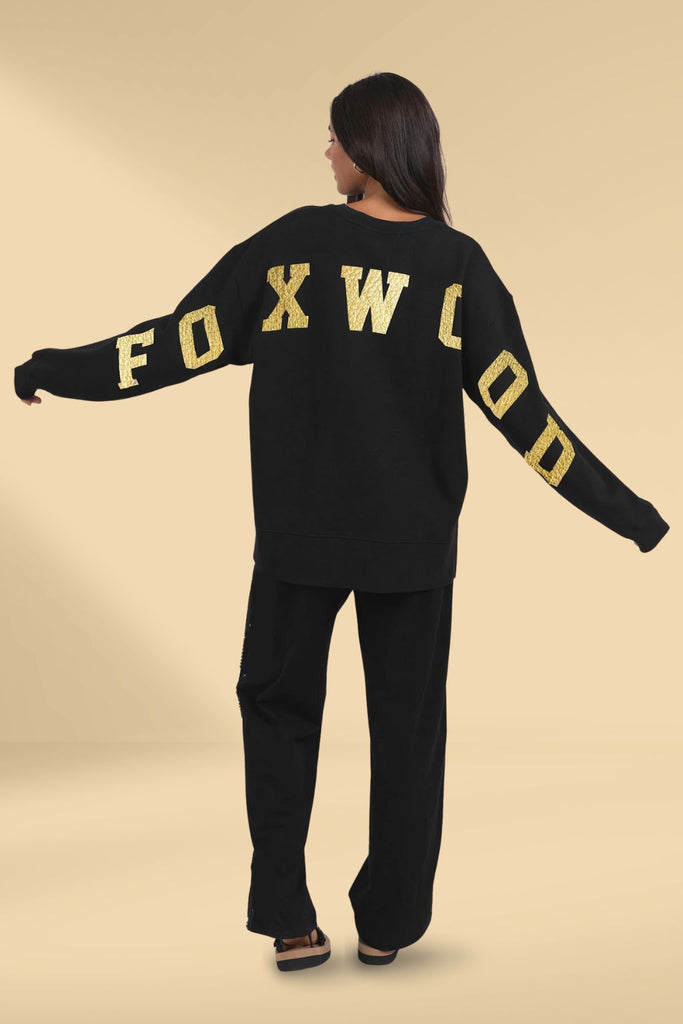 PRE-ORDER Foxwood Metallic Gold Interval Crew Black From BoxHill
