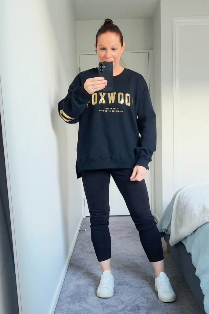 Foxwood Metallic Gold Interval Crew Black From BoxHill