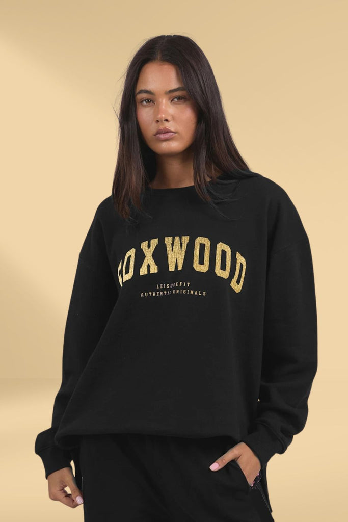 PRE-ORDER Foxwood Metallic Gold Interval Crew Black From BoxHill