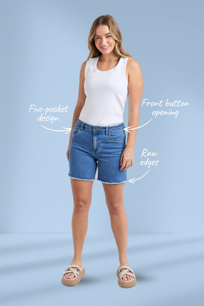 Foxwood Millie Shorts Mid Blue From BoxHill