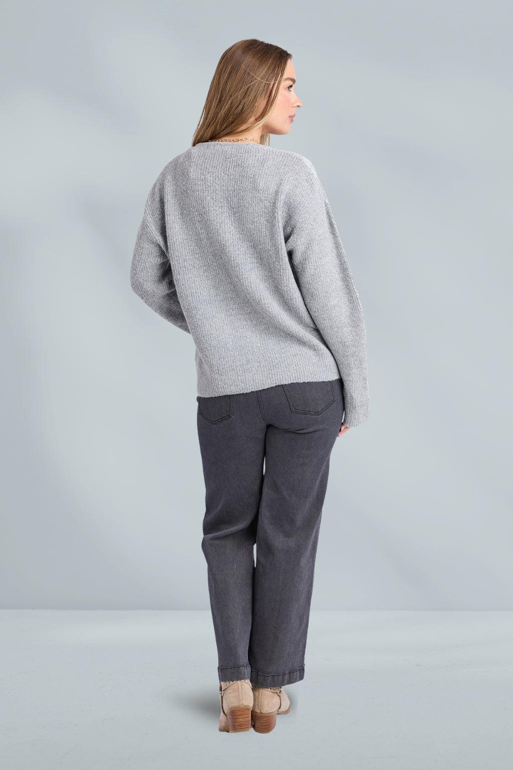 Foxwood Murphy Knit Cardi Grey Marle Foxwood