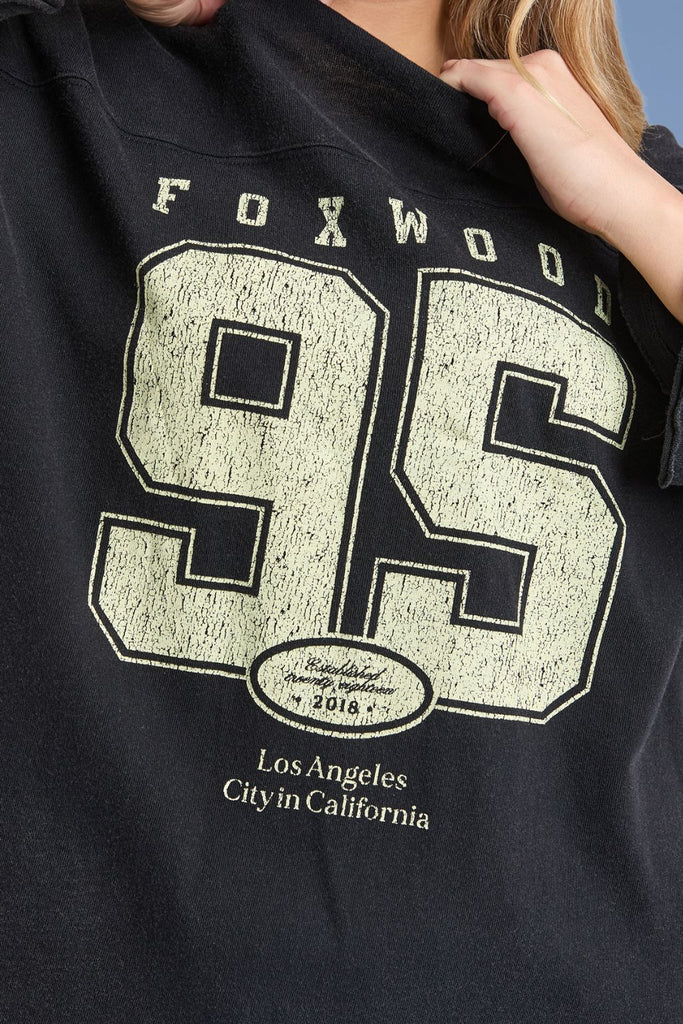 Foxwood Ninety Five Long Sleeve Tee Washed Black From BoxHill