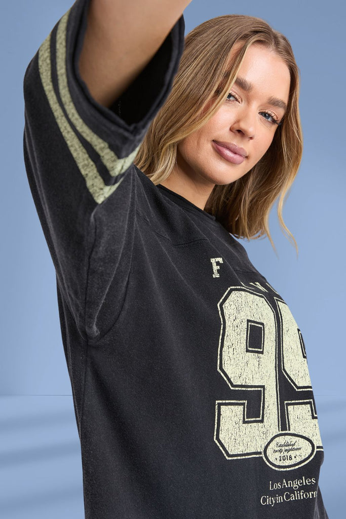 Foxwood Ninety Five Long Sleeve Tee Washed Black From BoxHill