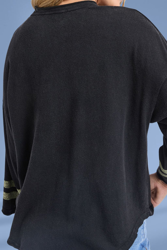 Foxwood Ninety Five Long Sleeve Tee Washed Black From BoxHill