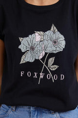 Foxwood Poppy Tee Washed Black From BoxHill