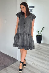 Foxwood Reese Dress Washed Black From BoxHill