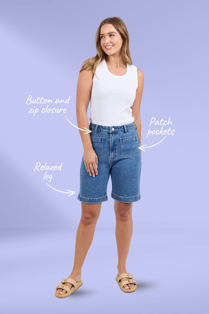 Foxwood Sarah Shorts Mid Blue From BoxHill