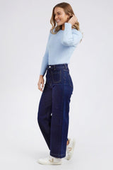 Foxwood Sarah Wide Leg Jeans Indigo Denim From BoxHill