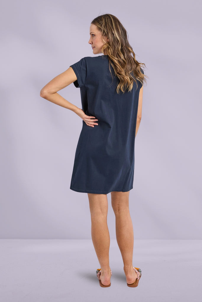 Foxwood Signature Embroidery Tee Dress Dark Sapphire From BoxHill