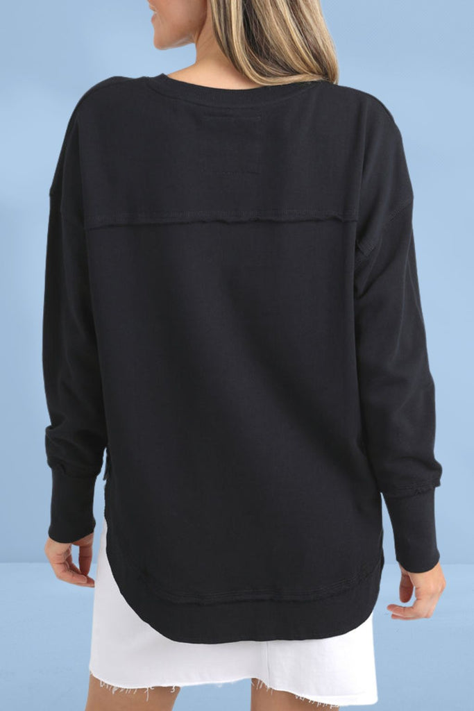 PRE-ORDER Foxwood Simplified Metallic Crew Black From BoxHill