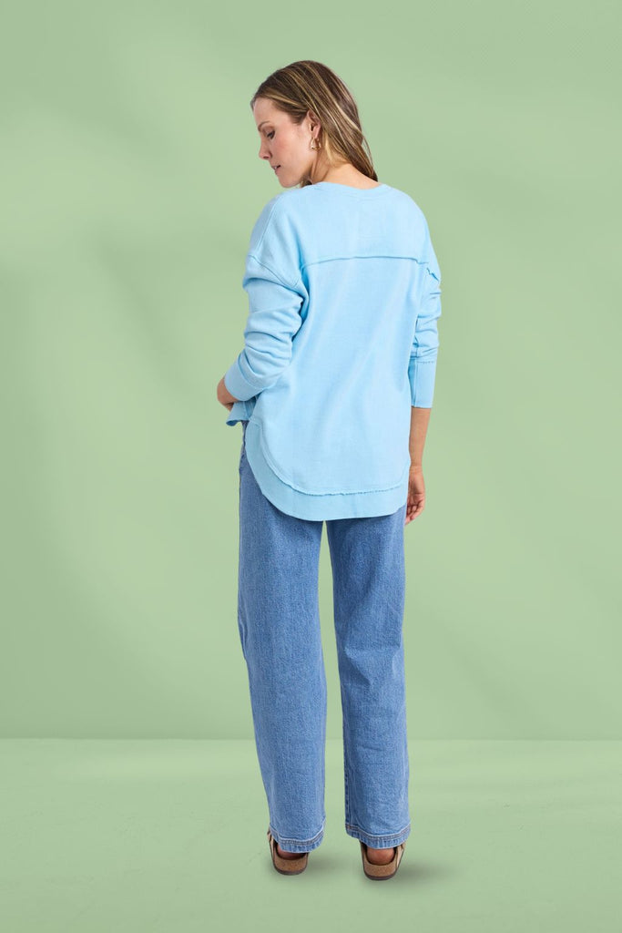 Foxwood Simplified Metallic Crew Light Blue with Lime From BoxHill