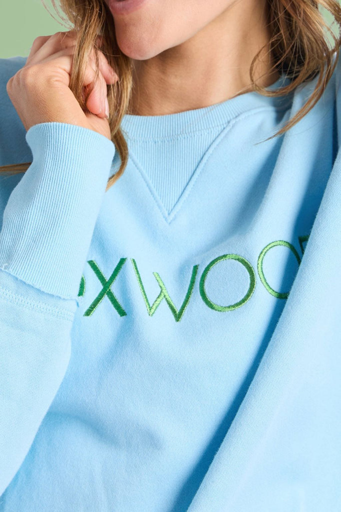 Foxwood Simplified Metallic Crew Light Blue with Lime From BoxHill
