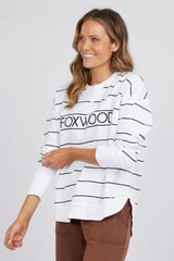 Foxwood Simplified Stripe Crew Navy From BoxHill
