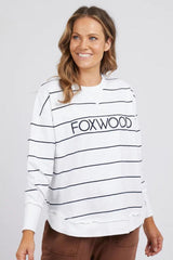 Foxwood Simplified Stripe Crew Navy From BoxHill