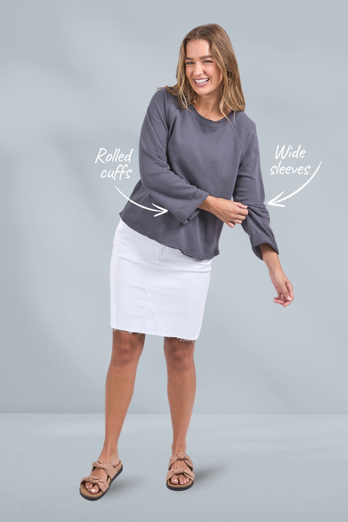 Foxwood Spencer Crew Charcoal From BoxHill