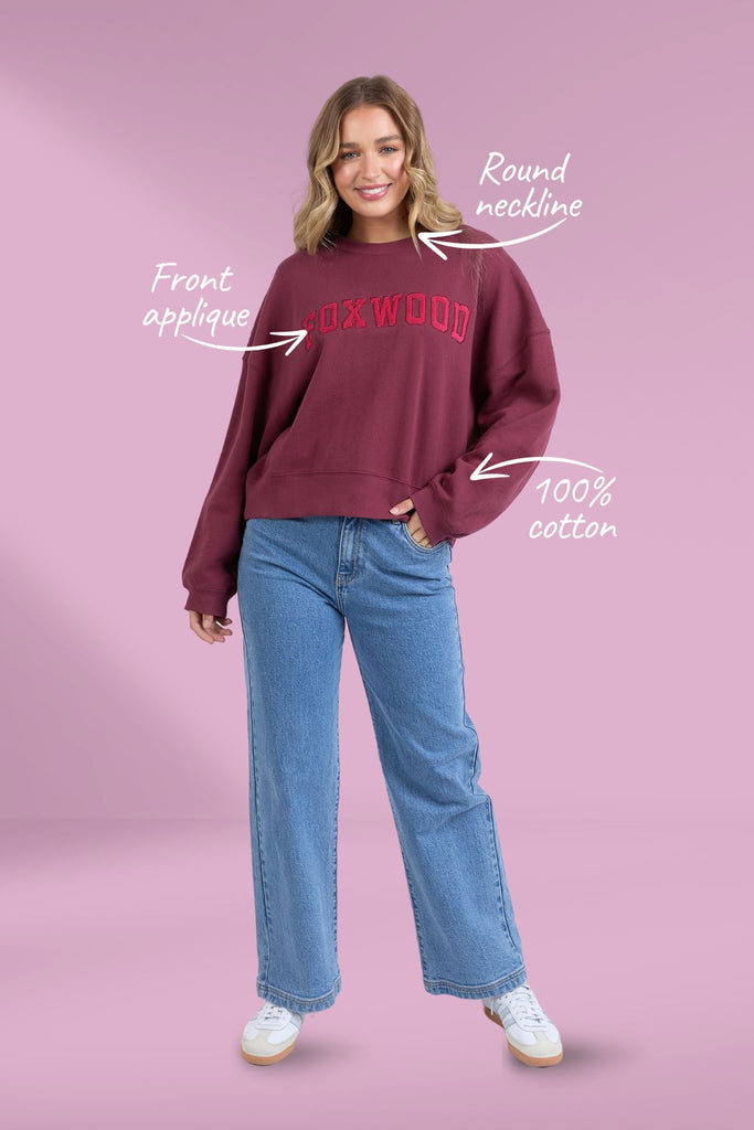 Foxwood Sunday Crew Berry From BoxHill