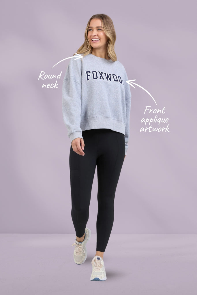 Foxwood Sunday Crew Grey Marle From BoxHill