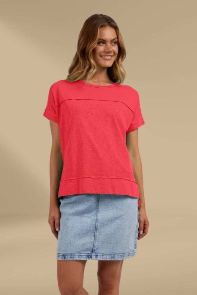 Foxwood Throw On Short Sleeve Tee Red From BoxHill