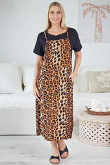 Freez Apron Dress Brown Animal From BoxHill