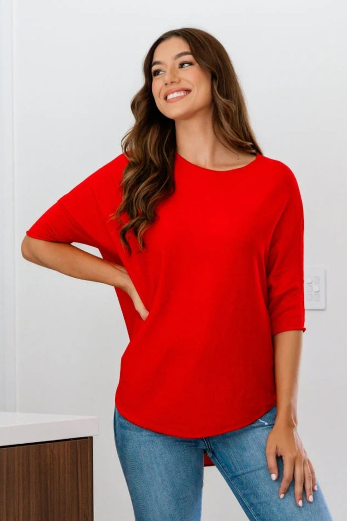 PRE-ORDER Freez Batwing Knit Scarlet From BoxHill