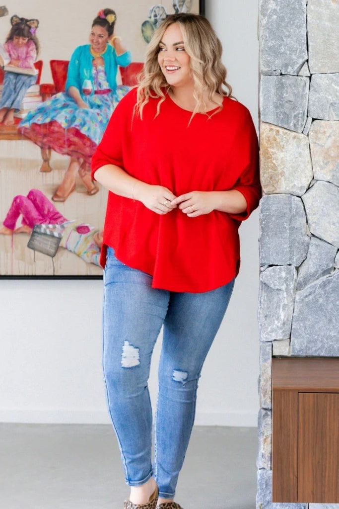 PRE-ORDER Freez Batwing Knit Scarlet From BoxHill