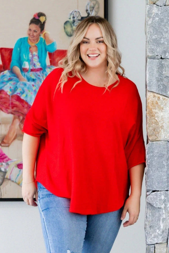 PRE-ORDER Freez Batwing Knit Scarlet From BoxHill