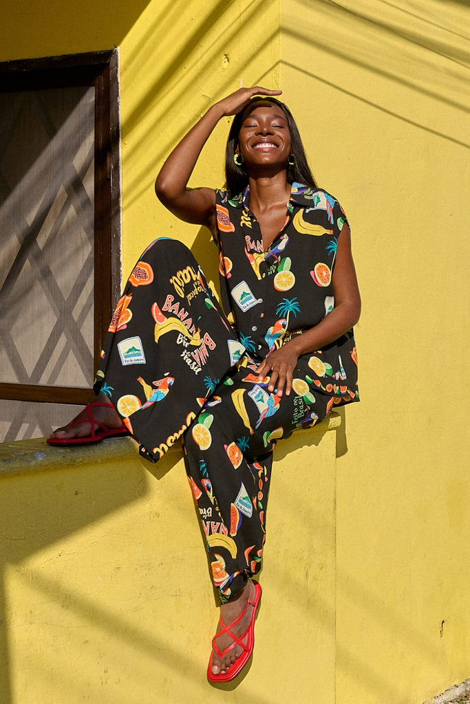 Haven Cabana Sleeveless Shirt Brasil Black From BoxHill