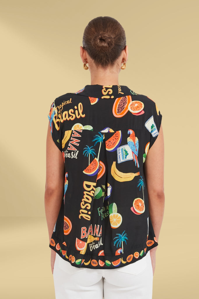 Haven Cabana Sleeveless Shirt Brasil Black From BoxHill