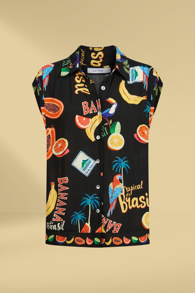 Haven Cabana Sleeveless Shirt Brasil Black From BoxHill