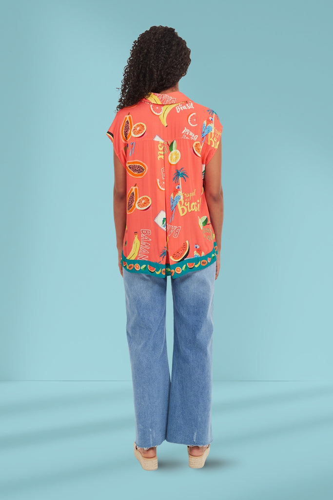Haven Cabana Sleeveless Shirt Brasil Coral From BoxHill
