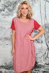 Helga May Check Polka Jungle Dress Red One Size Red From BoxHill