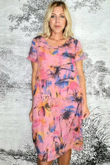 Helga May Jungle Dress Render Print Berry From BoxHill