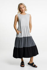 Home-Lee Kendall Singlet Dress Grey Charcoal Black From BoxHill