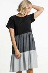 Home-Lee Kylie Dress Black Charcoal Grey From BoxHill