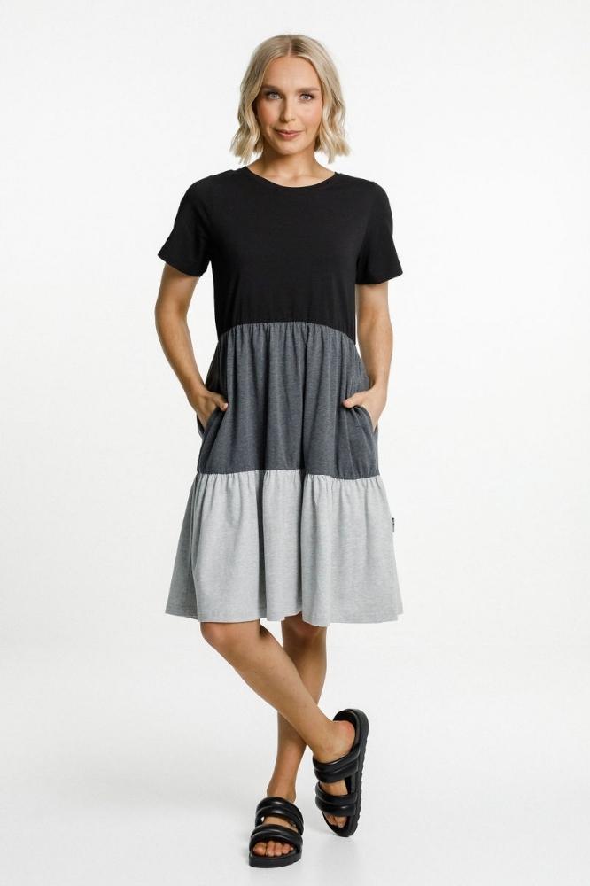 Home-Lee Kylie Dress Black Charcoal Grey From BoxHill