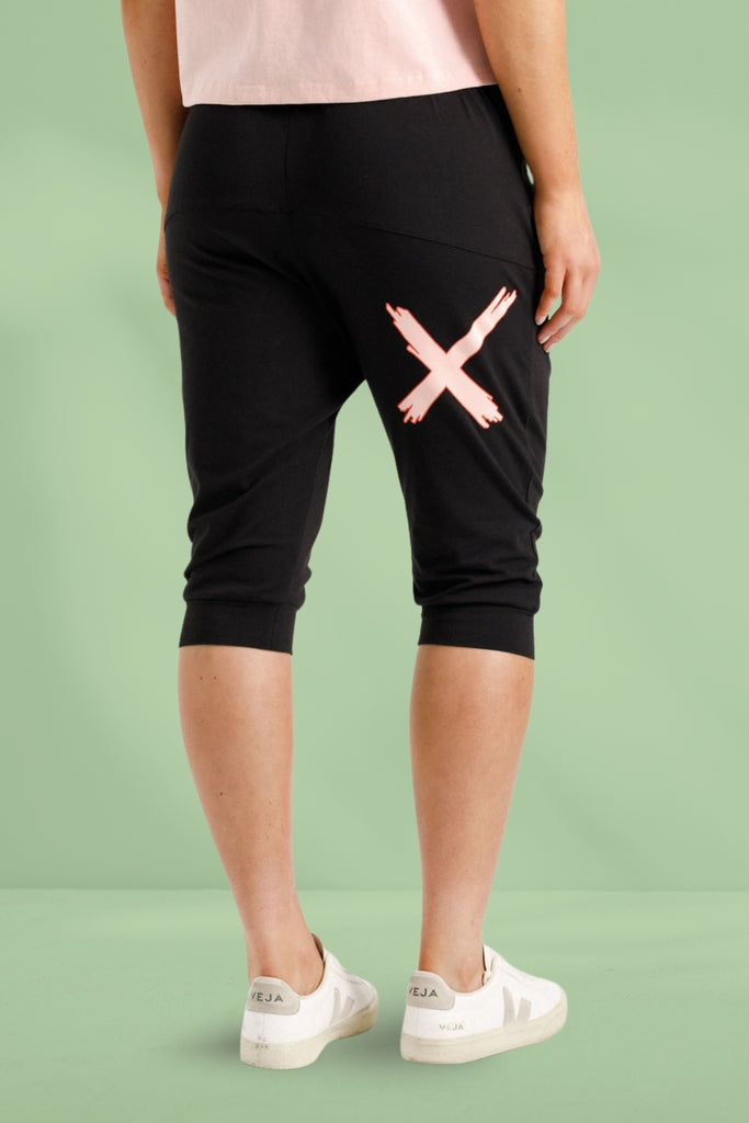 PRE-ORDER Homelee 3/4 Apartment Pants Black With Blossom Berry X From BoxHill