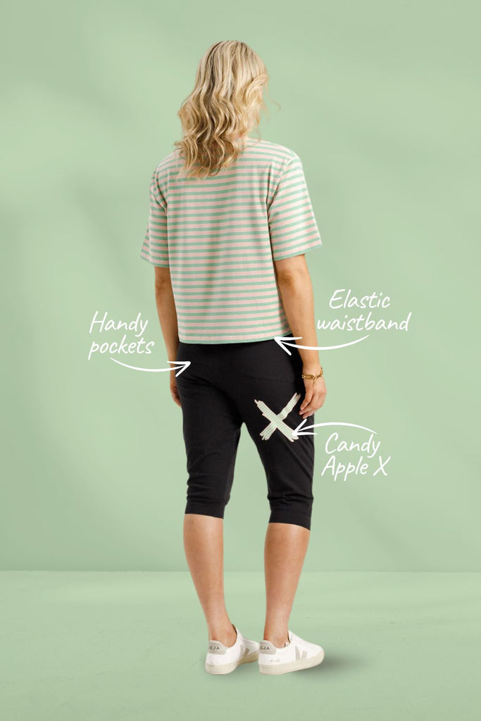 PRE-ORDER Homelee 3/4 Apartment Pants Black With Candy Apple X From BoxHill