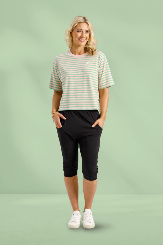 PRE-ORDER Homelee 3/4 Apartment Pants Black With Candy Apple X From BoxHill