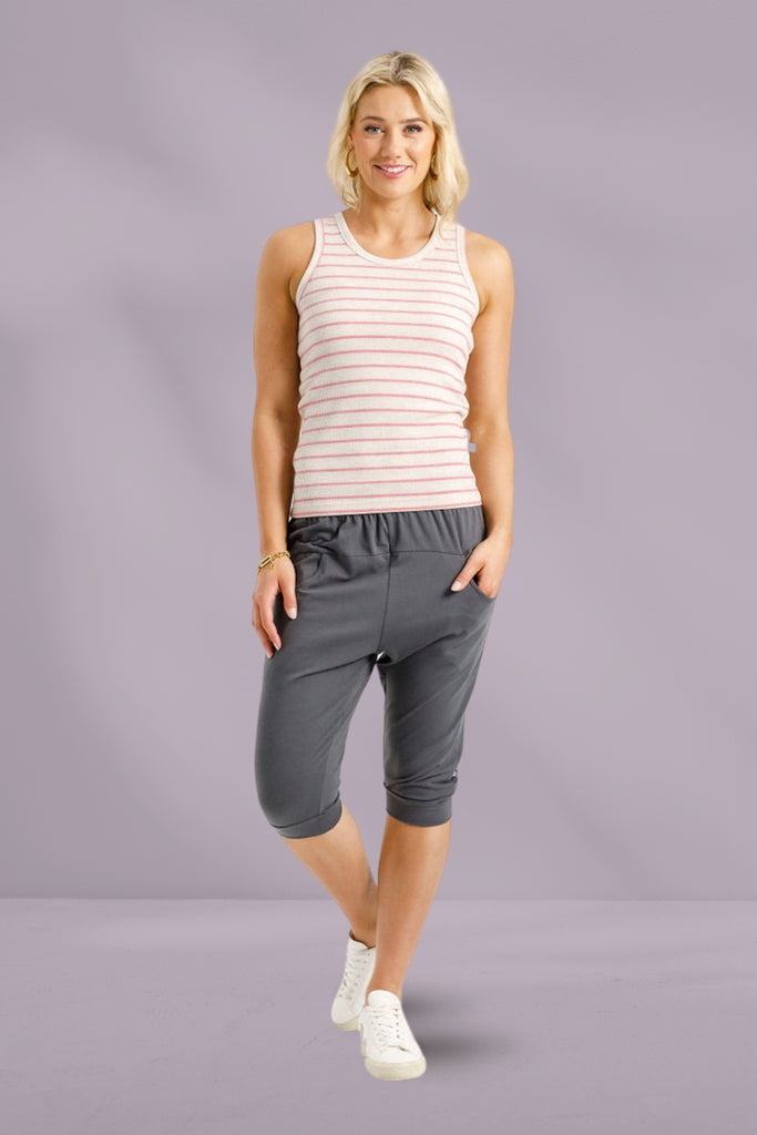 Homelee 3/4 Apartment Pants Graphite with Ivory X From BoxHill